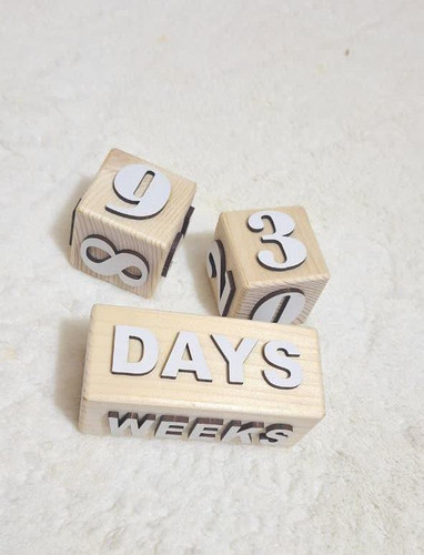 گاهشمار چوبی سه تکه چوب روس با حروف چوبی