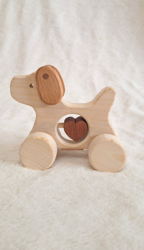 ماشین چوبی طرح سگ مدل قلبی