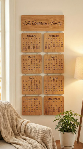 تقویم دیواری چوبی