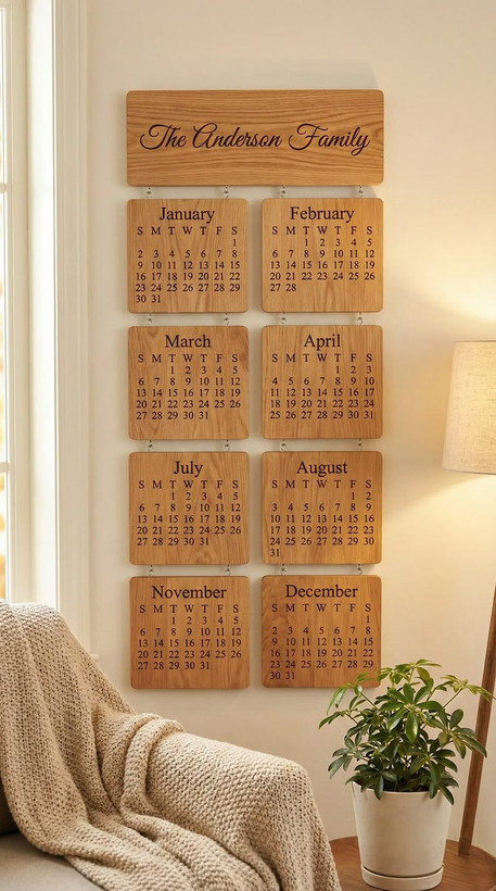 تقویم دیواری چوبی