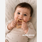 دندانگیر چوبی طرح ستاره لمس امن طبیعت برای کوچولوها با پوشش گیاهی